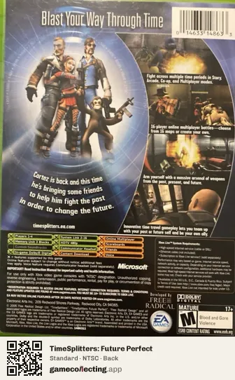 TimeSplitters: Future Perfect Xbox, NTSC box back