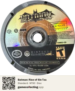 Batman: Rise of Sin Tzu Nintendo GameCube, NTSC disc