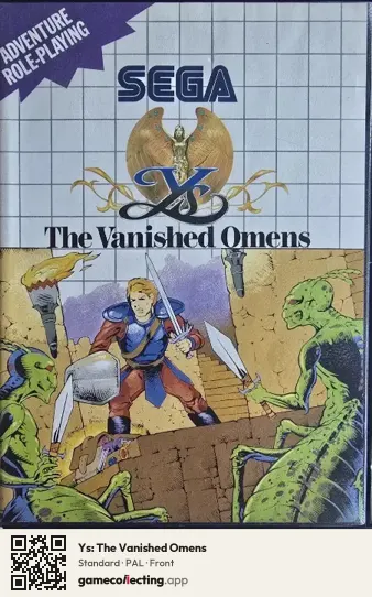 Ys: The Vanished Omens Sega Master System, PAL box front