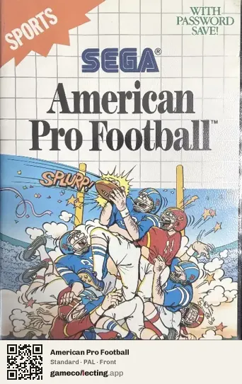 American Pro Football Sega Master System, PAL box front
