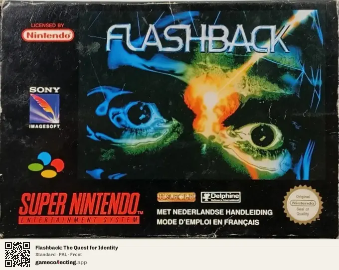 Flashback: The Quest for Identity Super Nintendo Entertainment System, PAL box front