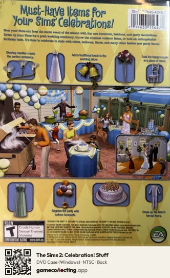 The Sims 2: Celebration! Stuff Computer, NTSC box back