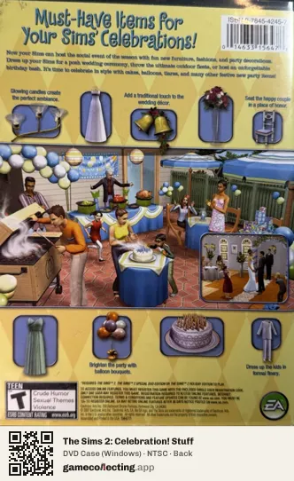 The Sims 2: Celebration! Stuff Computer, NTSC box back