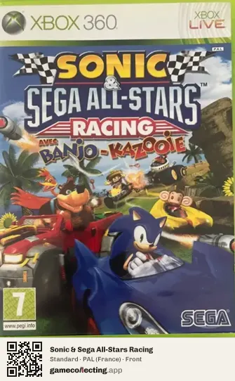 Sonic & Sega All-Stars Racing Xbox 360, France box front
