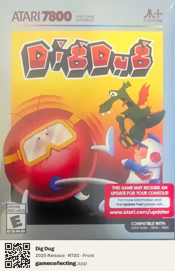Dig Dug Atari 7800, NTSC box front