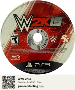 WWE 2K15 PlayStation 3, NTSC disc