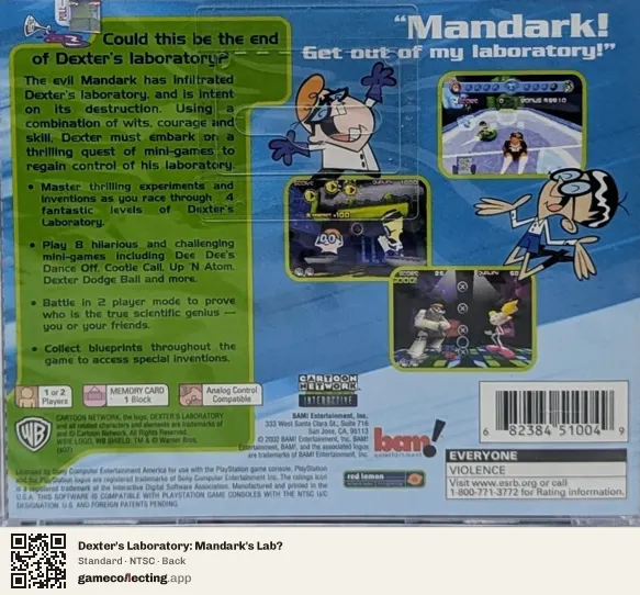 Dexter's Laboratory: Mandark's Lab? PlayStation, NTSC box back