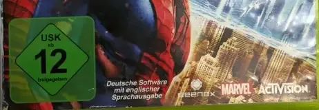 Spider-Man: Edge of Time, the USK square on its front