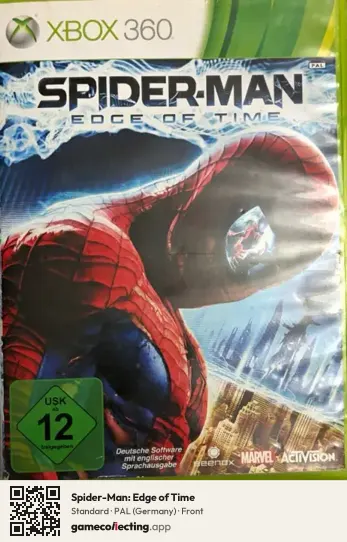 Spider-Man: Edge of Time Xbox 360, Germany box front