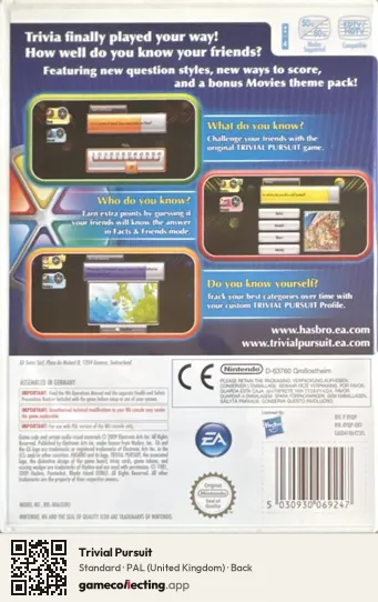 Trivial Pursuit Nintendo Wii, United Kingdom box back