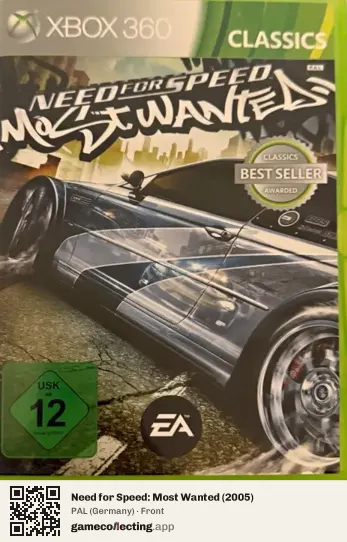 Need for Speed: Most Wanted (2005) Xbox 360, Germany box front