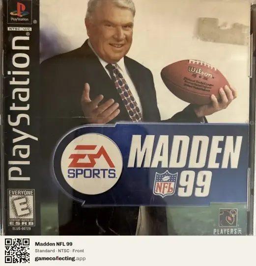 Madden NFL 99 PlayStation, NTSC box front
