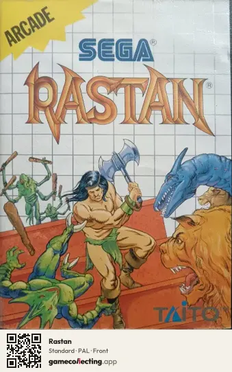 Rastan Sega Master System, PAL box front