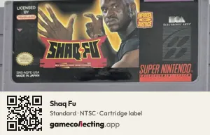 Shaq Fu Super Nintendo Entertainment System, NTSC cartridge label