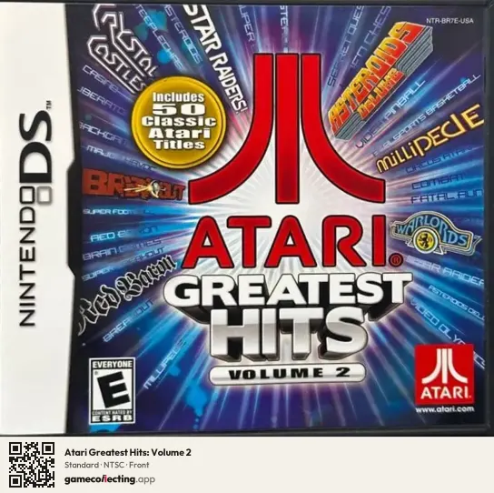 Atari Greatest Hits: Volume 2 Nintendo DS, NTSC box front