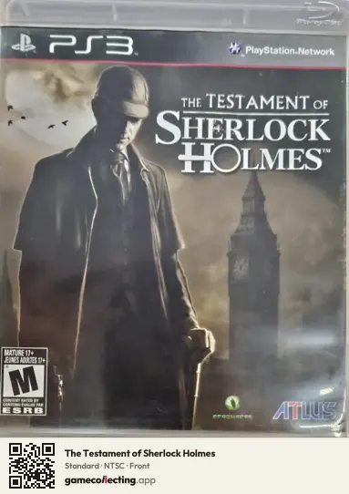 The Testament of Sherlock Holmes PlayStation 3, NTSC box front