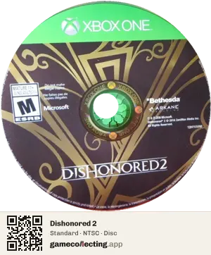 Dishonored 2 Xbox One, NTSC disc
