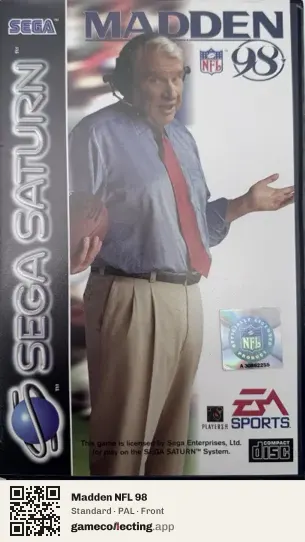 Madden NFL 98 Sega Saturn, PAL box front