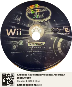 Karaoke Revolution Presents: American Idol Encore Nintendo Wii, NTSC disc