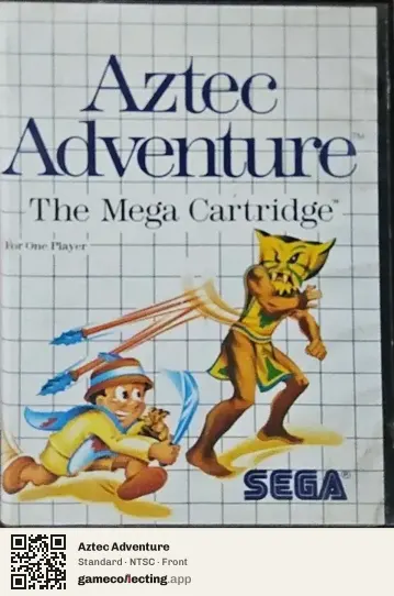 Aztec Adventure Sega Master System, NTSC box front