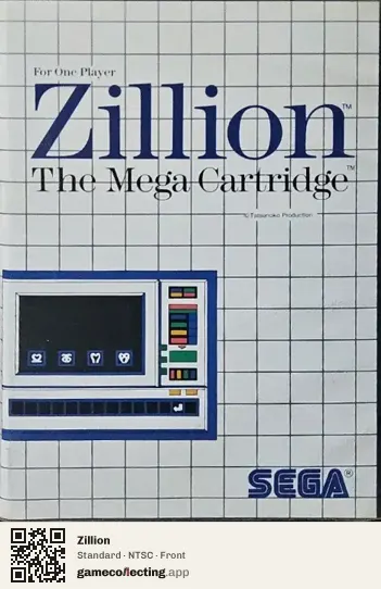 Zillion Sega Master System, NTSC box front
