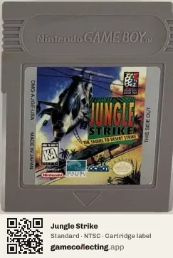 Jungle Strike Game Boy, NTSC cartridge label