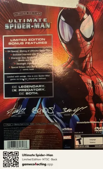 Ultimate Spider-Man PlayStation 2, NTSC box back
