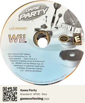 Game Party Nintendo Wii, NTSC disc