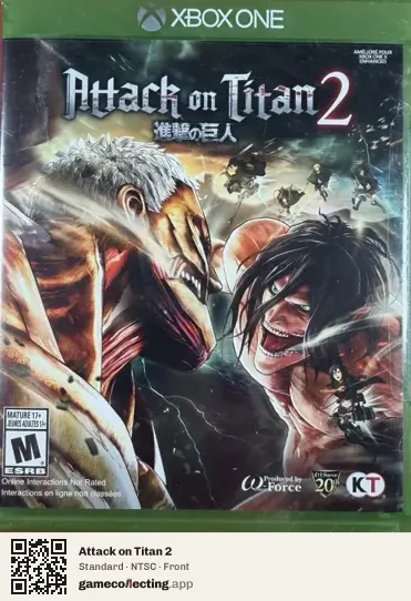 Attack on Titan 2 Xbox One, NTSC box front