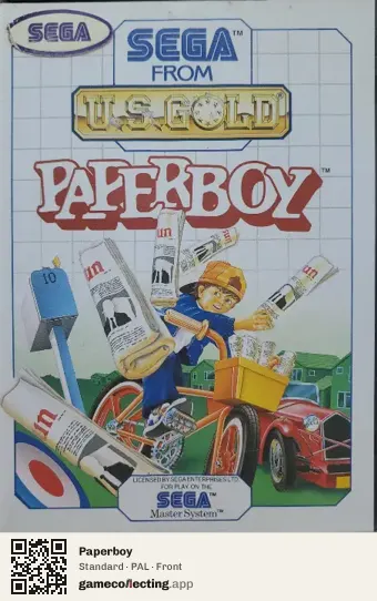 Paperboy Sega Master System, PAL box front