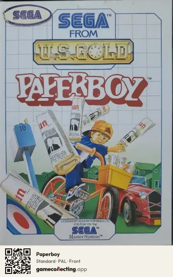 Paperboy Sega Master System, PAL box front