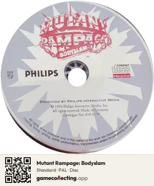 Mutant Rampage: Bodyslam Philips CD-i, PAL disc