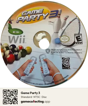 Game Party 3 Nintendo Wii, NTSC disc