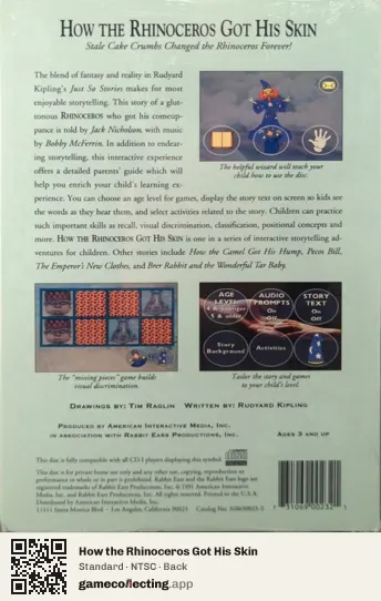 How the Rhinoceros Got His Skin Philips CD-i, NTSC box back