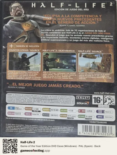 Half-Life 2 Computer, Spain box back