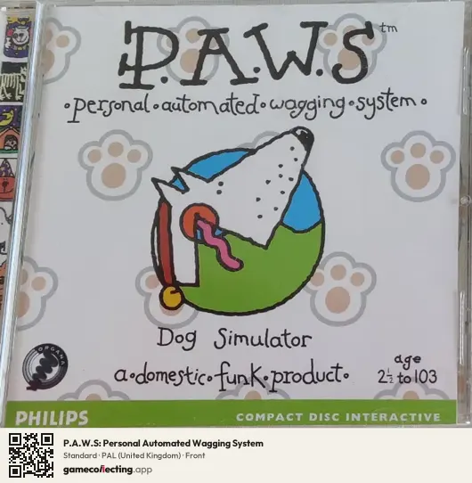 P.A.W.S: Personal Automated Wagging System Philips CD-i, United Kingdom box front