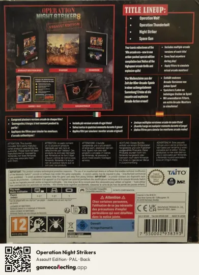 Operation Night Strikers Nintendo Switch, PAL box back