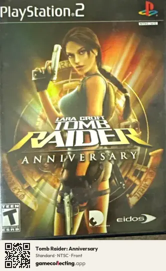 Tomb Raider: Anniversary PlayStation 2, NTSC box front