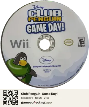 Club Penguin: Game Day! Nintendo Wii, NTSC disc