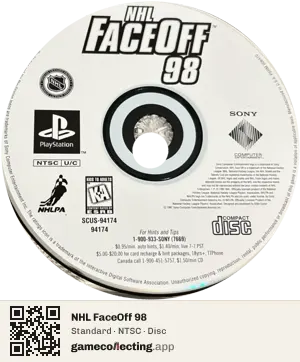 NHL FaceOff 98 PlayStation, NTSC disc