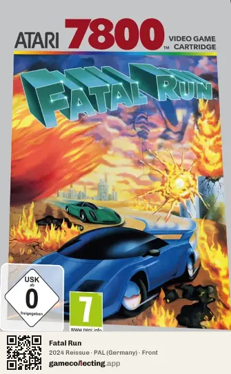 Fatal Run Atari 7800, Germany box front
