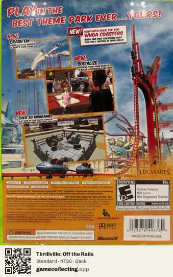 Thrillville: Off the Rails Xbox 360, NTSC box back