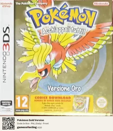 Pokémon Gold Version Nintendo 3DS, Italy box front