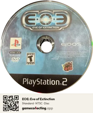 EOE: Eve of Extinction PlayStation 2, NTSC disc