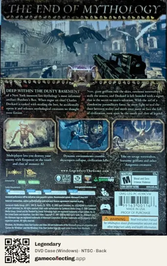 Legendary Computer, NTSC box back