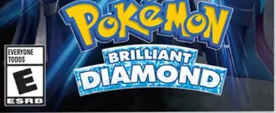 Pokémon Brilliant Diamond, the ESRB box on its front