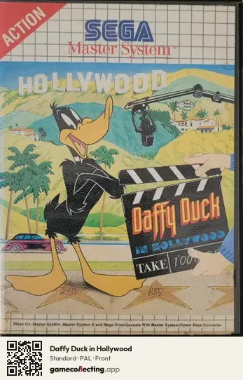 Daffy Duck in Hollywood Sega Master System, PAL box front