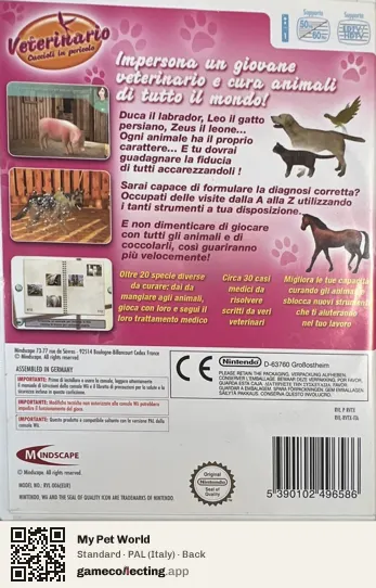 My Pet World Nintendo Wii, Italy box back