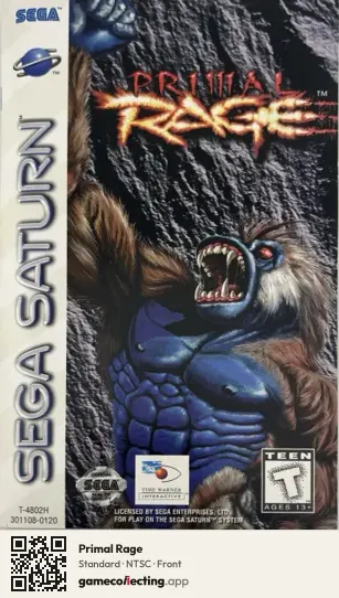 Primal Rage Sega Saturn, NTSC box front