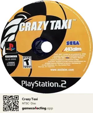 Crazy Taxi PlayStation 2, NTSC disc